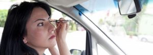 Applying makeup while driving is one of the most common driving distractions.