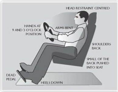 Good posture is essential for driving safely. 