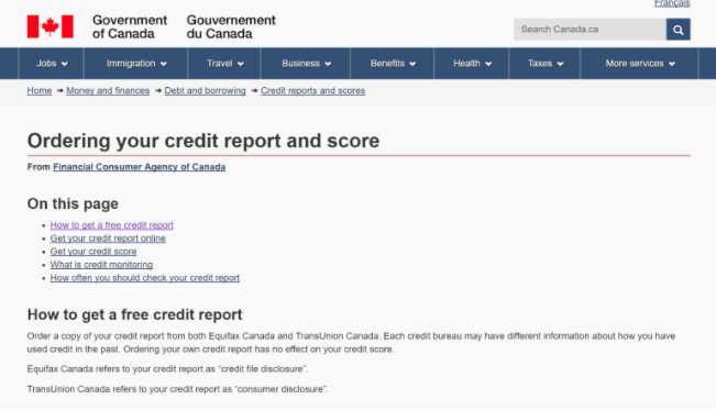 Find out what your credit profile looks like starting with the Government of Canada site. 